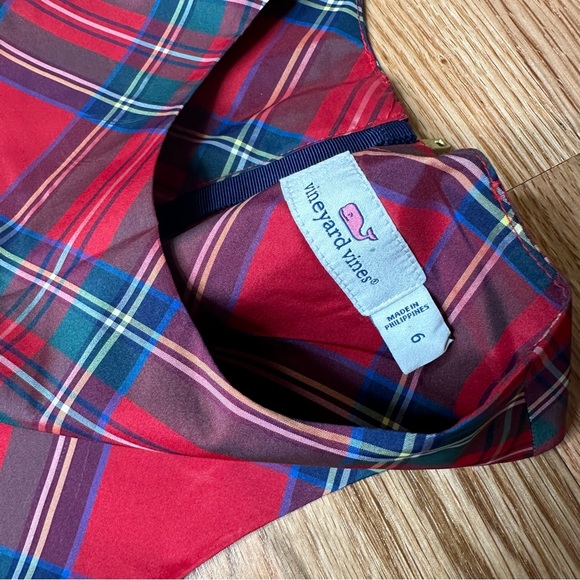EUC VINEYARD VINES size 6 Girls Red Tartan Holiday Dress - Picture 2 of 3
